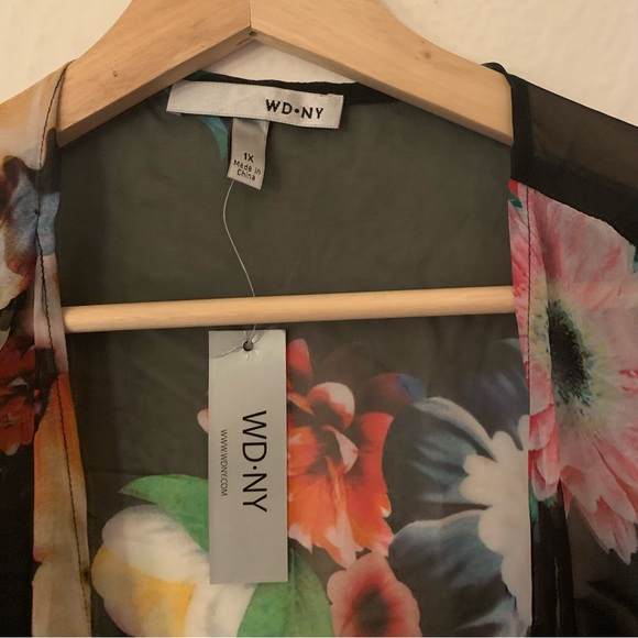 WD.NY Black Floral Sheer Cardigan - Picture 3 of 4
